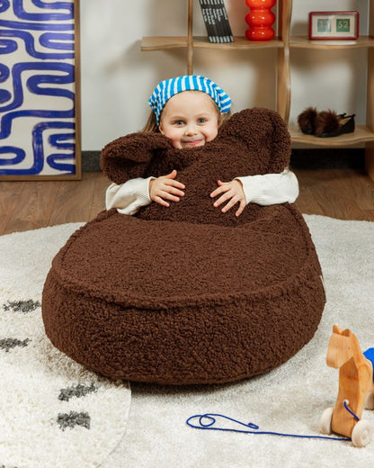 Wigiwama Wigiwama Bear Beanbag Chair Poef Teddy - Warm Hazel - Decomusy