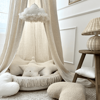 Cotton&Sweets Cotton & Sweets Boho Twist Bedhemel Klamboe "Natural" - Decomusy