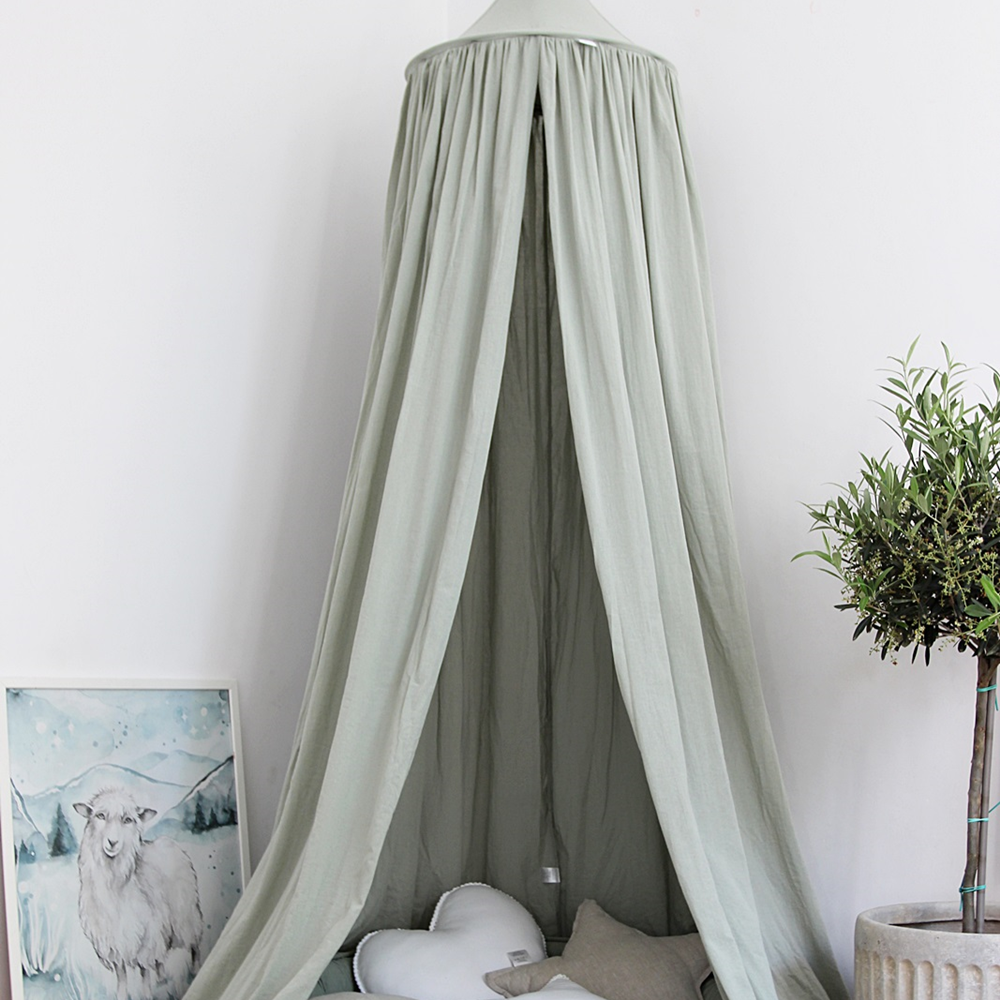 Cotton&Sweets Cotton & Sweets Soft Bedhemel "Sage Green" - Decomusy