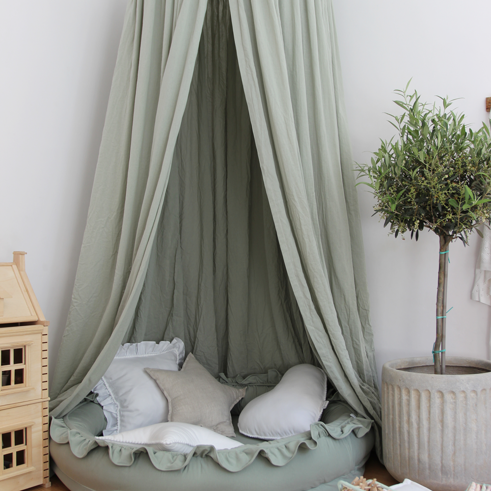 Cotton&Sweets Cotton & Sweets Soft Bedhemel Maxi "Sage Green" - Decomusy