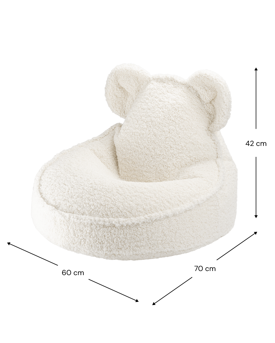 Wigiwama Wigiwama Bear Beanbag Chair Poef - Cream White - Decomusy