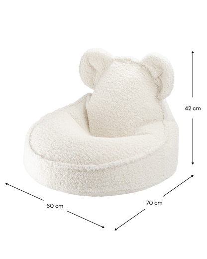 Wigiwama Wigiwama Bear Beanbag Chair Poef - Cream White - Decomusy