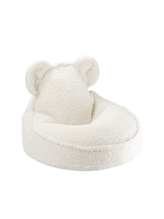 Wigiwama Wigiwama Bear Beanbag Chair Poef - Cream White - Decomusy