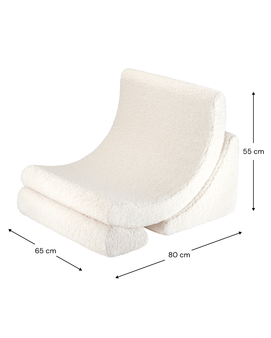 Wigiwama Wigiwama Beanbag Moon Chair Kinderfauteuil - Cream White - Decomusy