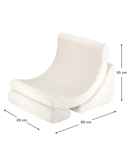 Wigiwama Wigiwama Beanbag Moon Chair Kinderfauteuil - Cream White - Decomusy