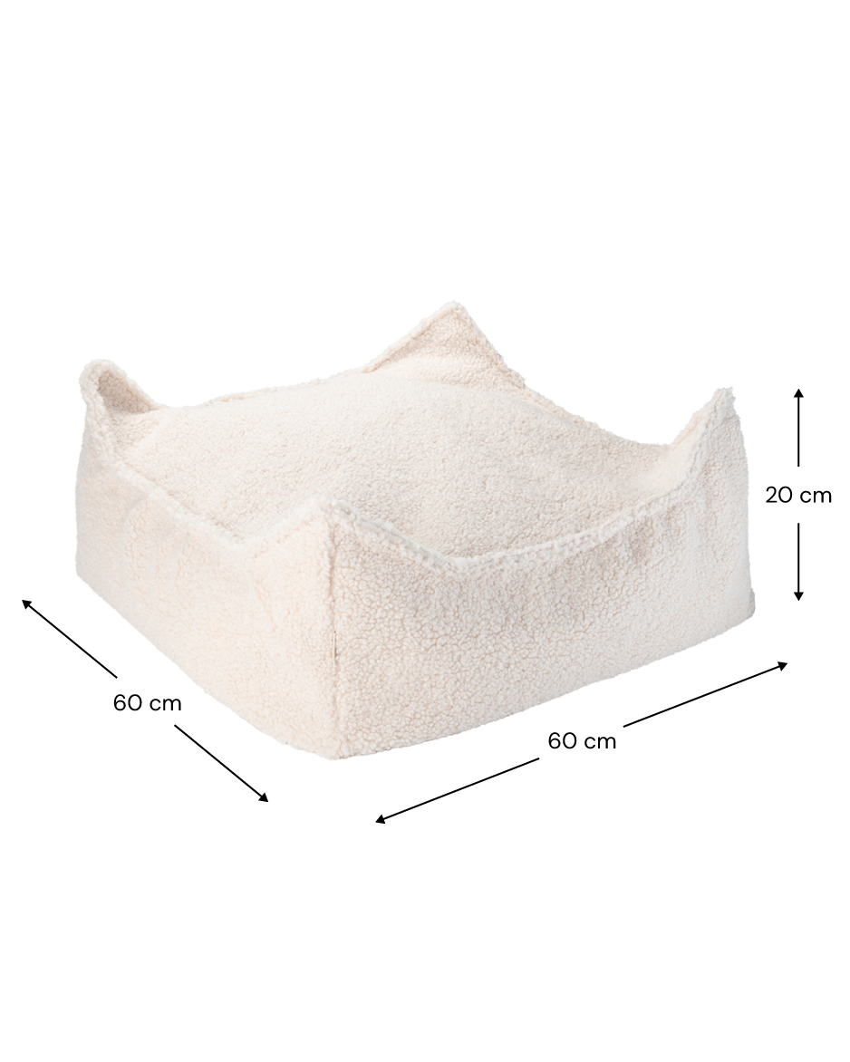 Wigiwama Wigiwama Vierkant Poef Ottoman - Cream White - Decomusy