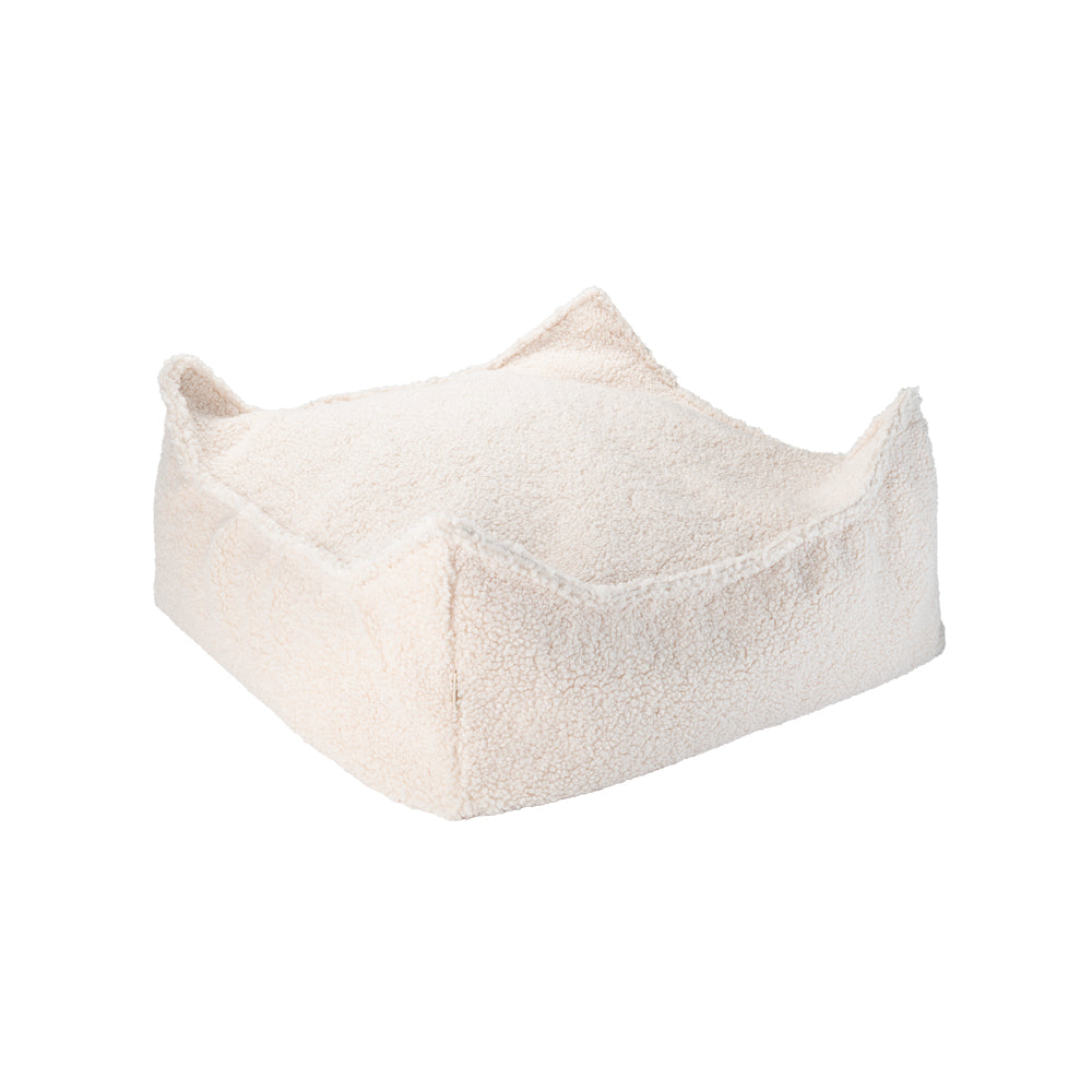 Wigiwama Wigiwama Vierkant Poef Ottoman - Cream White - Decomusy