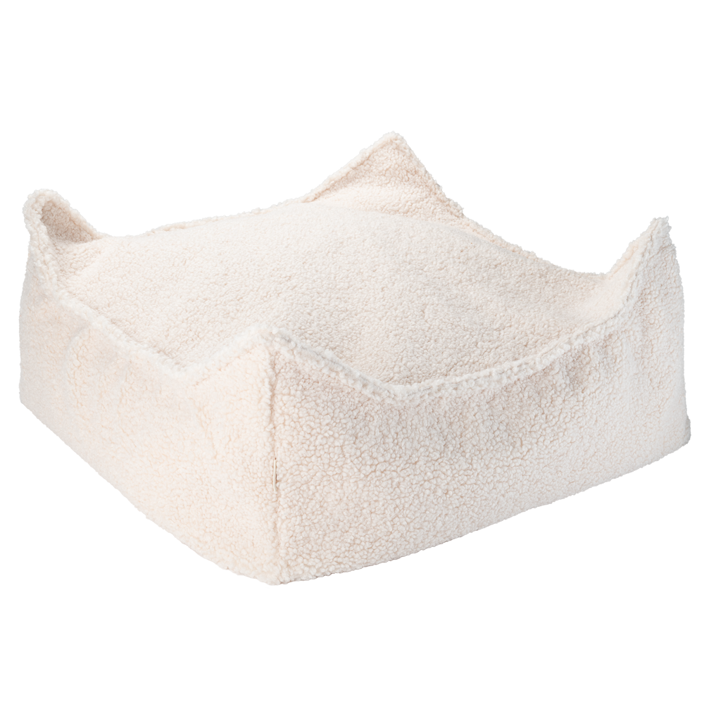 Wigiwama Wigiwama Vierkant Poef Ottoman - Cream White - Decomusy