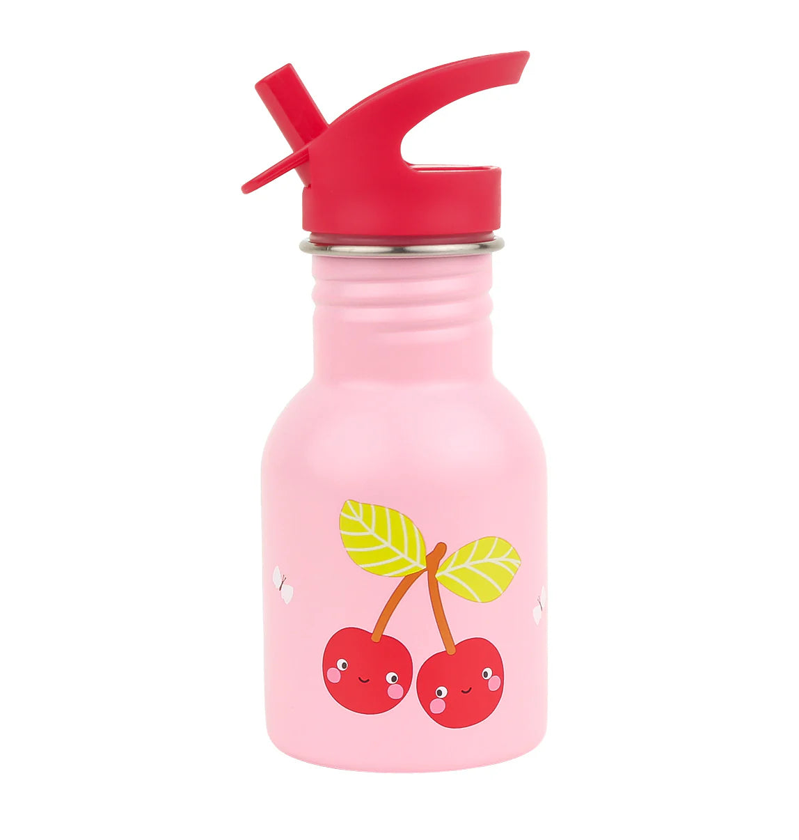 A Little Lovely Company Klein roestvrijstalen drinkflesje Happy Cherries