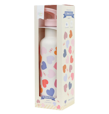 A Little Lovely Company XL roestvrijstalen drinkfles Hearts