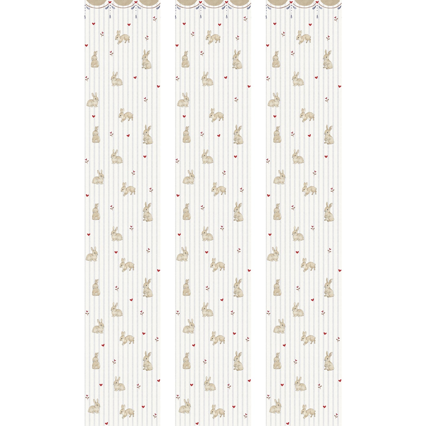 Dekornik Dekornik Vliesbehang Rabbits Hearts with Ornament - Decomusy