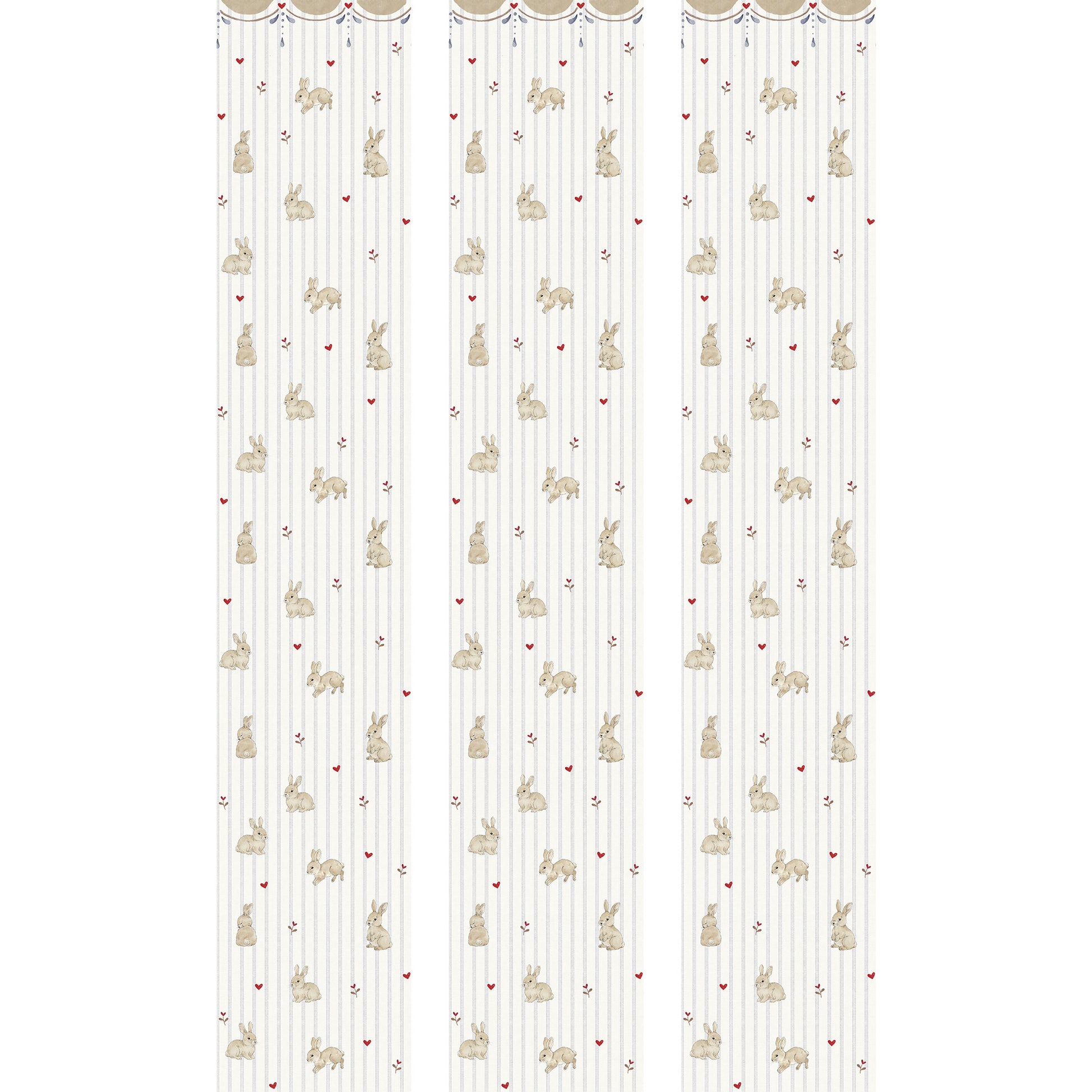 Dekornik Dekornik Vliesbehang Rabbits Hearts with Ornament - Decomusy