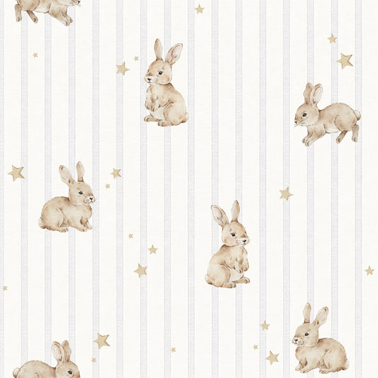 Dekornik Dekornik Vliesbehang Rabbits stars - Decomusy