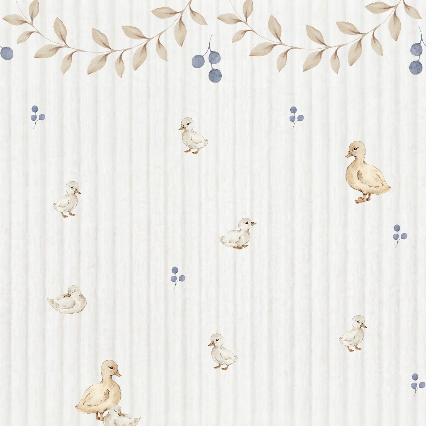 Dekornik Dekornik Vliesbehang Ducklings with Ornaments - Decomusy