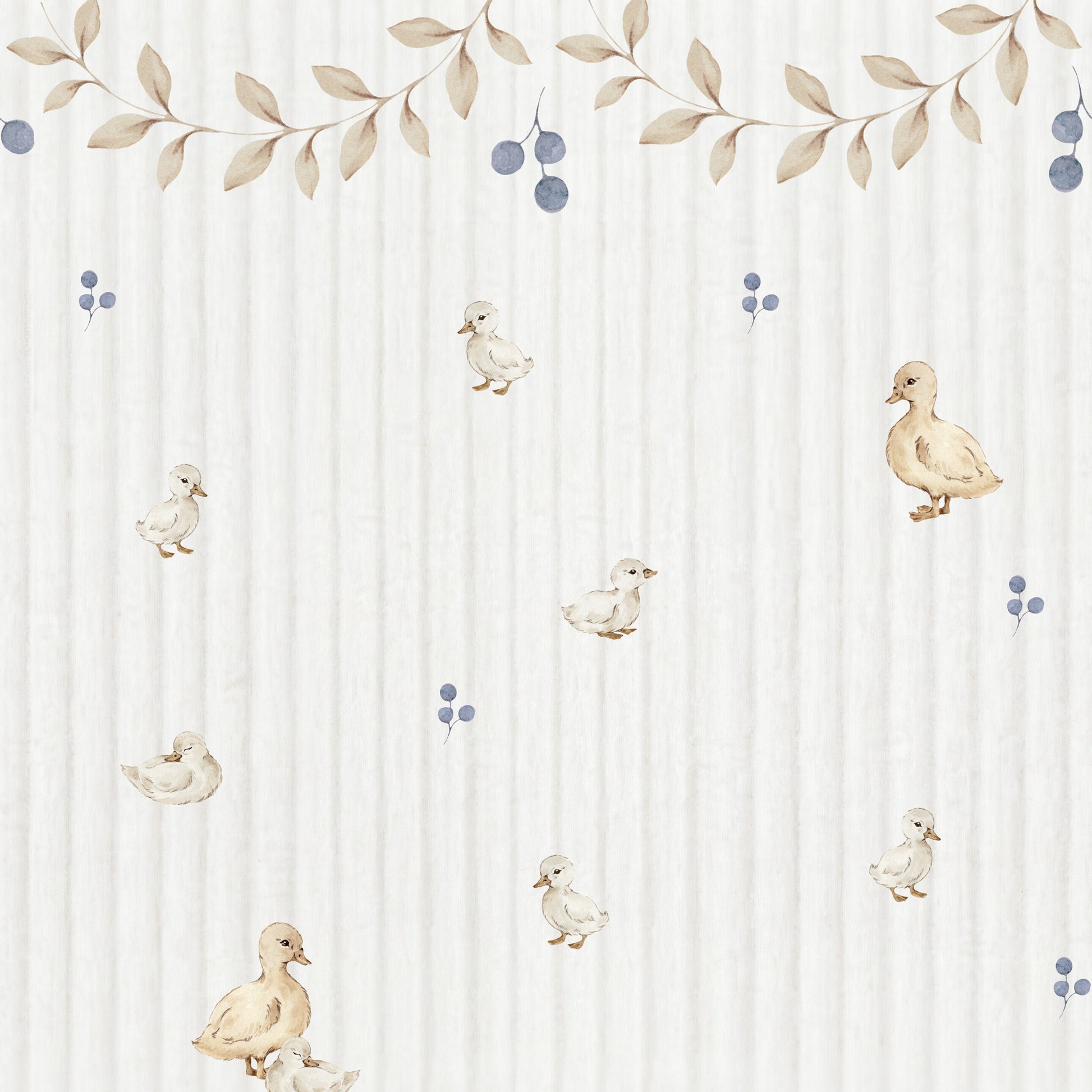 Dekornik Dekornik Vliesbehang Ducklings with Ornaments - Decomusy