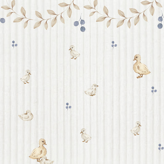 Dekornik Dekornik Vliesbehang Ducklings with Ornaments - Decomusy