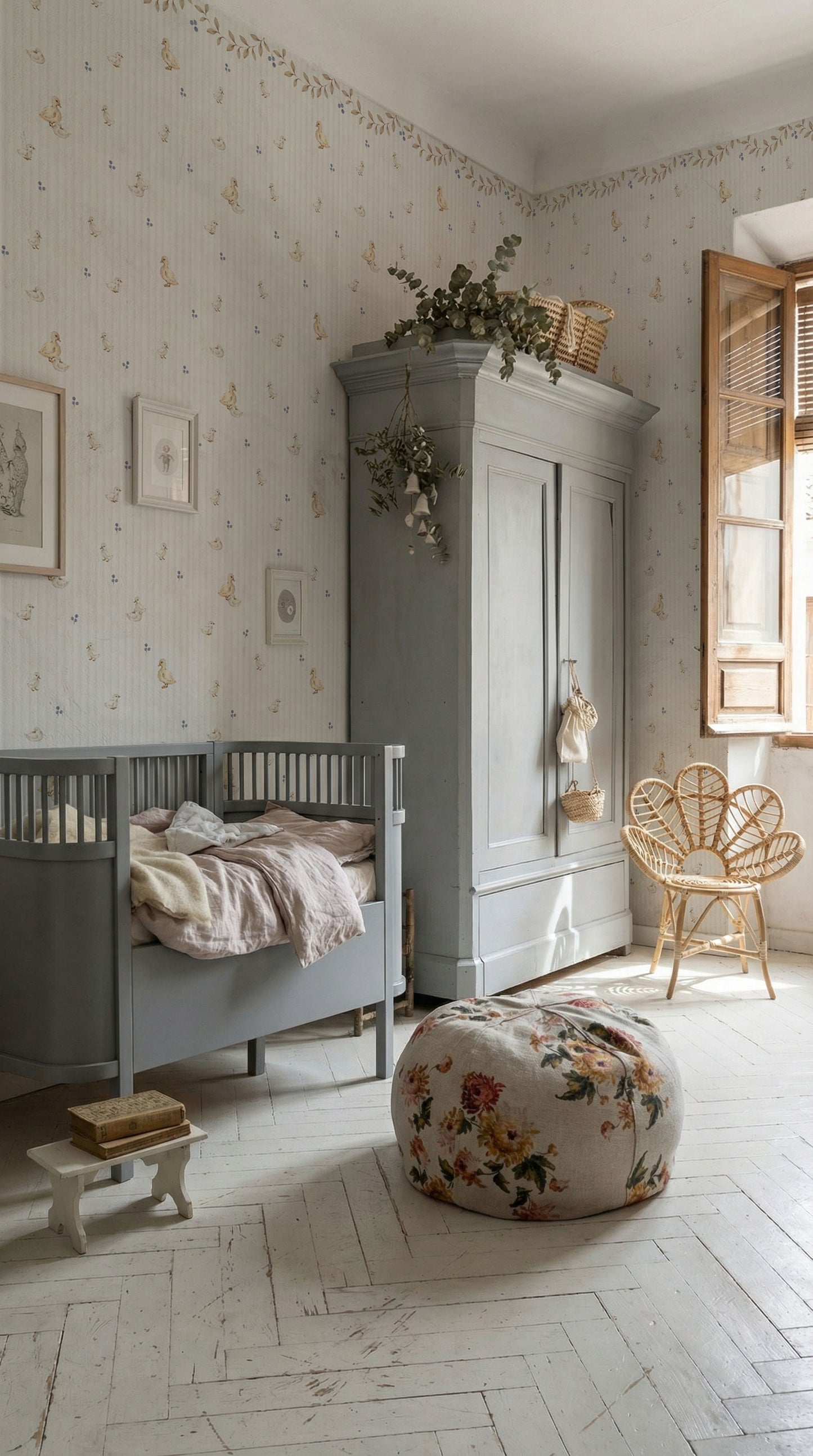 Dekornik Dekornik Vliesbehang Ducklings with Ornaments - Decomusy