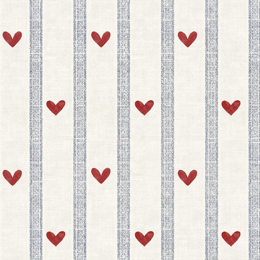 Dekornik Dekornik Vliesbehang Hearts and Stripes Morning - Decomusy