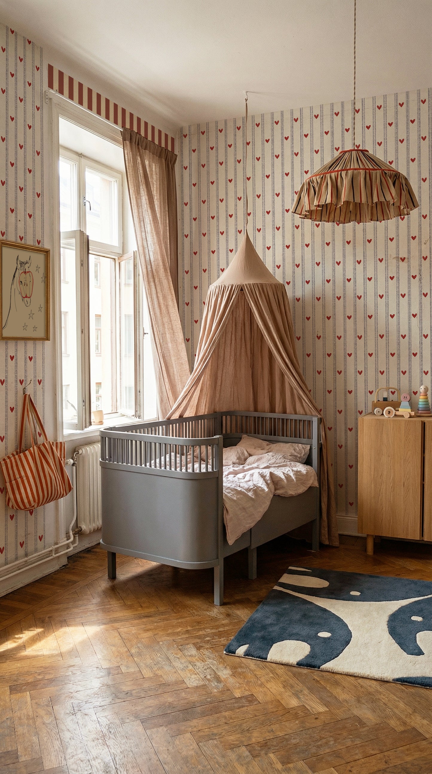 Dekornik Dekornik Vliesbehang Hearts and Stripes Morning - Decomusy