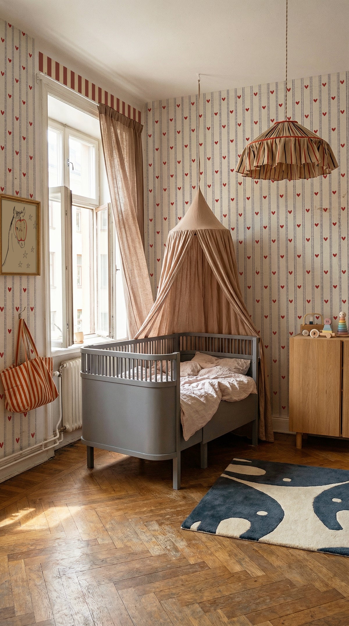Dekornik Dekornik Vliesbehang Hearts and Stripes Morning - Decomusy