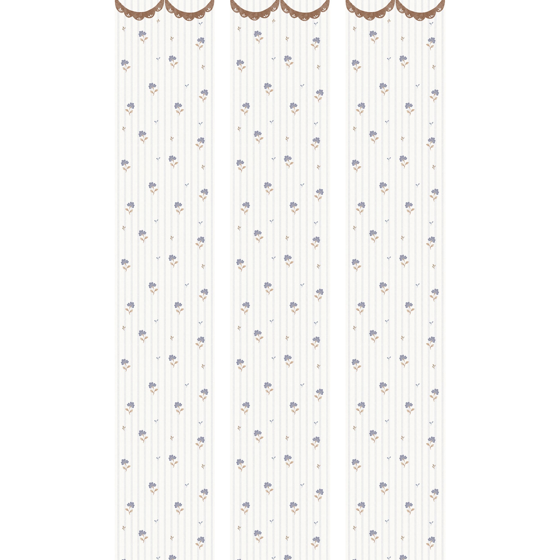 Dekornik Dekornik Vliesbehang Delicate retro flowers with ornament - Decomusy