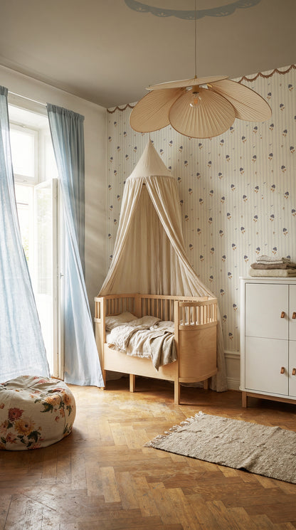 Dekornik Dekornik Vliesbehang Delicate retro flowers with ornament - Decomusy