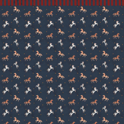 Dekornik Vliesbehang - Spanish horses with border