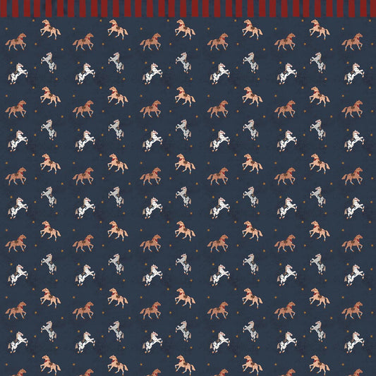 Dekornik Vliesbehang - Spanish horses with border