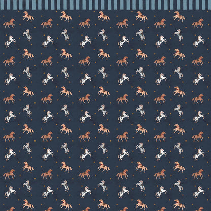 Dekornik Vliesbehang - Spanish horses with border