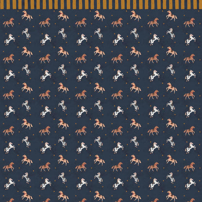 Dekornik Vliesbehang - Spanish horses with border