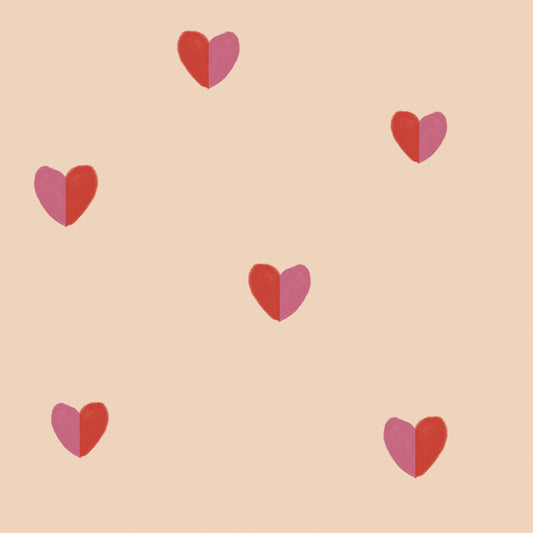 Dekornik Dekornik Behang - Hearts Draw Two colours - Decomusy