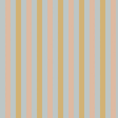 Dekornik Dekornik Vliesbehang Stripes Blue Salmon Yellow - Decomusy