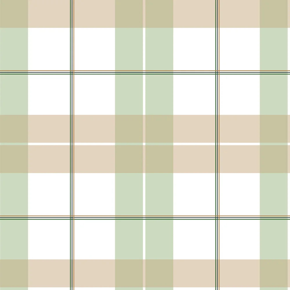 Dekornik Dekornik Vliesbehang - Check maxi beige green - Decomusy