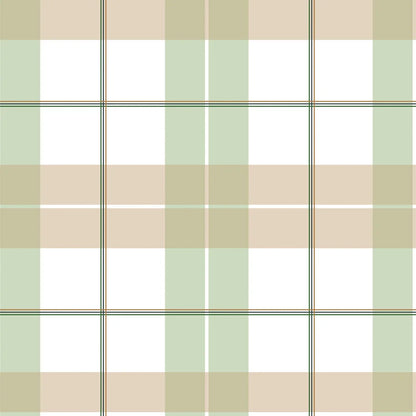 Dekornik Dekornik Vliesbehang - Check maxi beige green - Decomusy