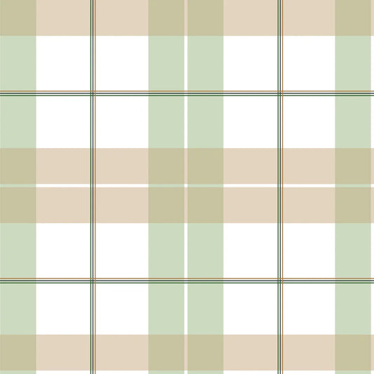 Dekornik Dekornik Vliesbehang - Check maxi beige green - Decomusy