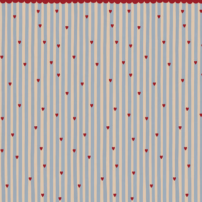 Dekornik Dekornik Behang - French hearts stripes - Decomusy