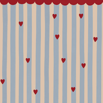 Dekornik Dekornik Behang - French hearts stripes - Decomusy