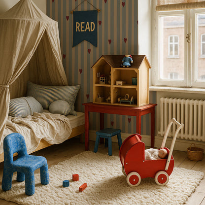 Dekornik Dekornik Behang - French hearts stripes - Decomusy