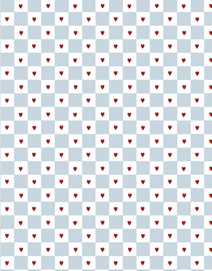 Dekornik Dekornik Behang - French hearts check - Decomusy