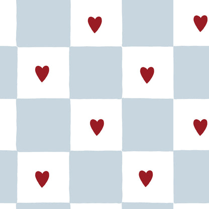 Dekornik Dekornik Behang - French hearts check - Decomusy