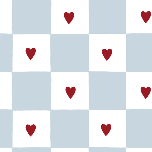 Dekornik Dekornik Behang - French hearts check - Decomusy