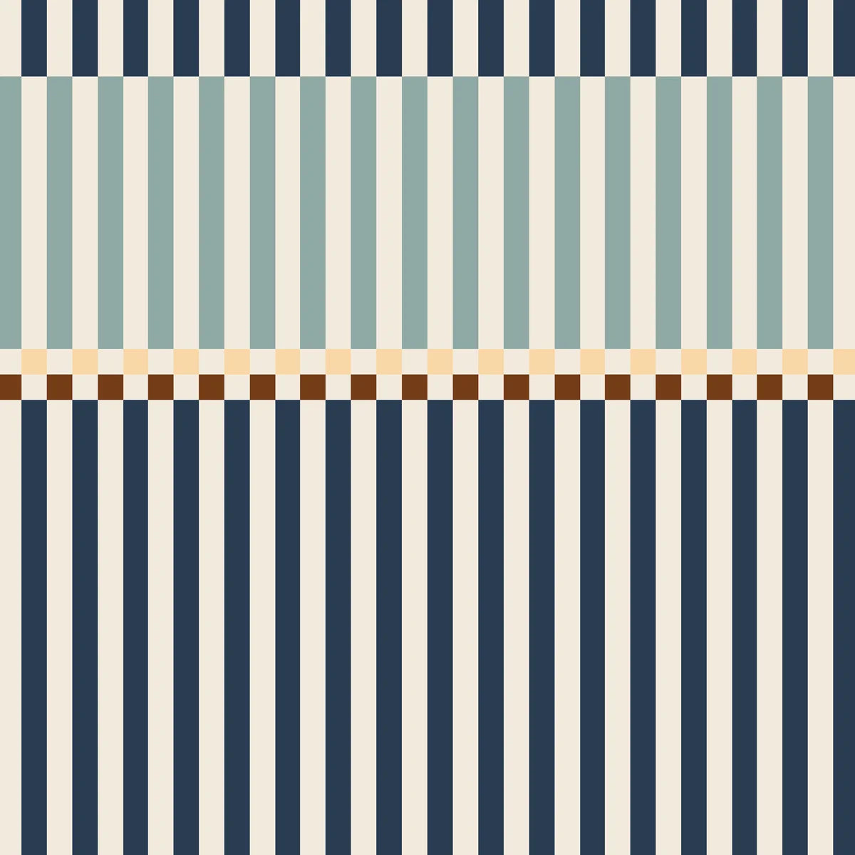 Dekornik Dekornik Vliesbehang - Stripes happy 2 colours navy blue and mint - Decomusy
