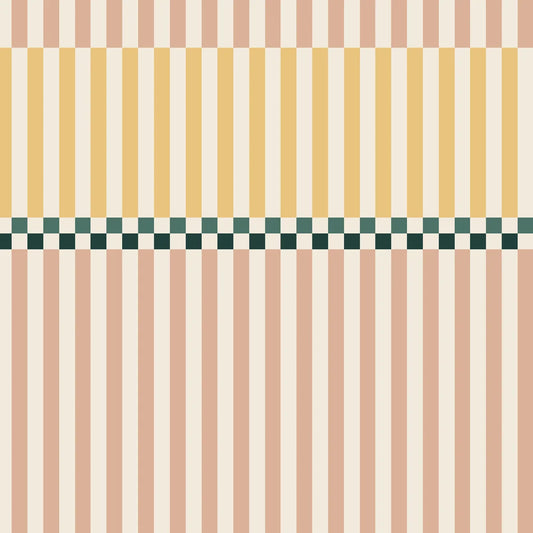 Dekornik Vliesbehang - Stripes happy cherry pink and sunny yellow
