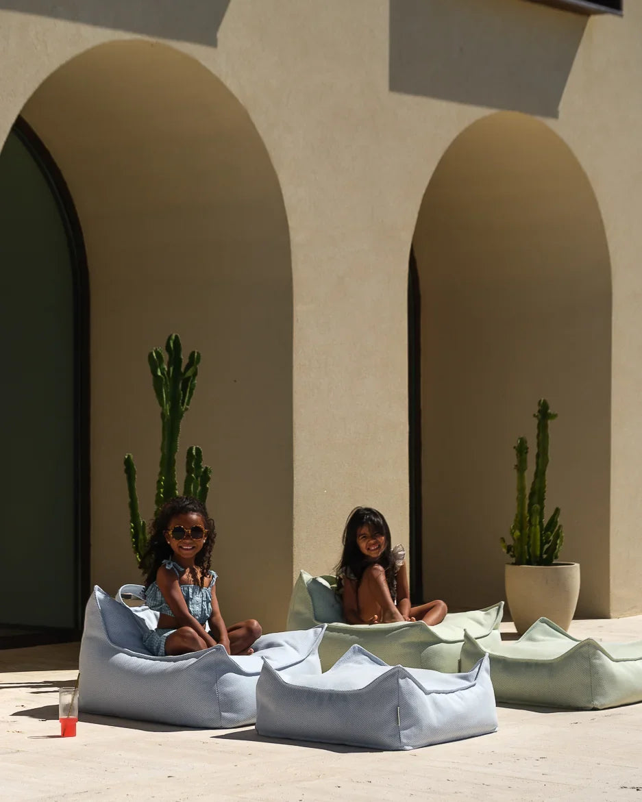 Wigiwama Wigiwama Pouffe Square Ottoman Outdoor - Azure - Decomusy