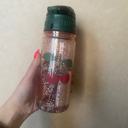 Konges Slojd Konges Sløjd Drinkfles Glitter Bottle - Cherry Glitter - Decomusy