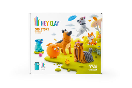 Hey Clay Hey Clay boetseerklei Dog Story - 15 pack - Decomusy