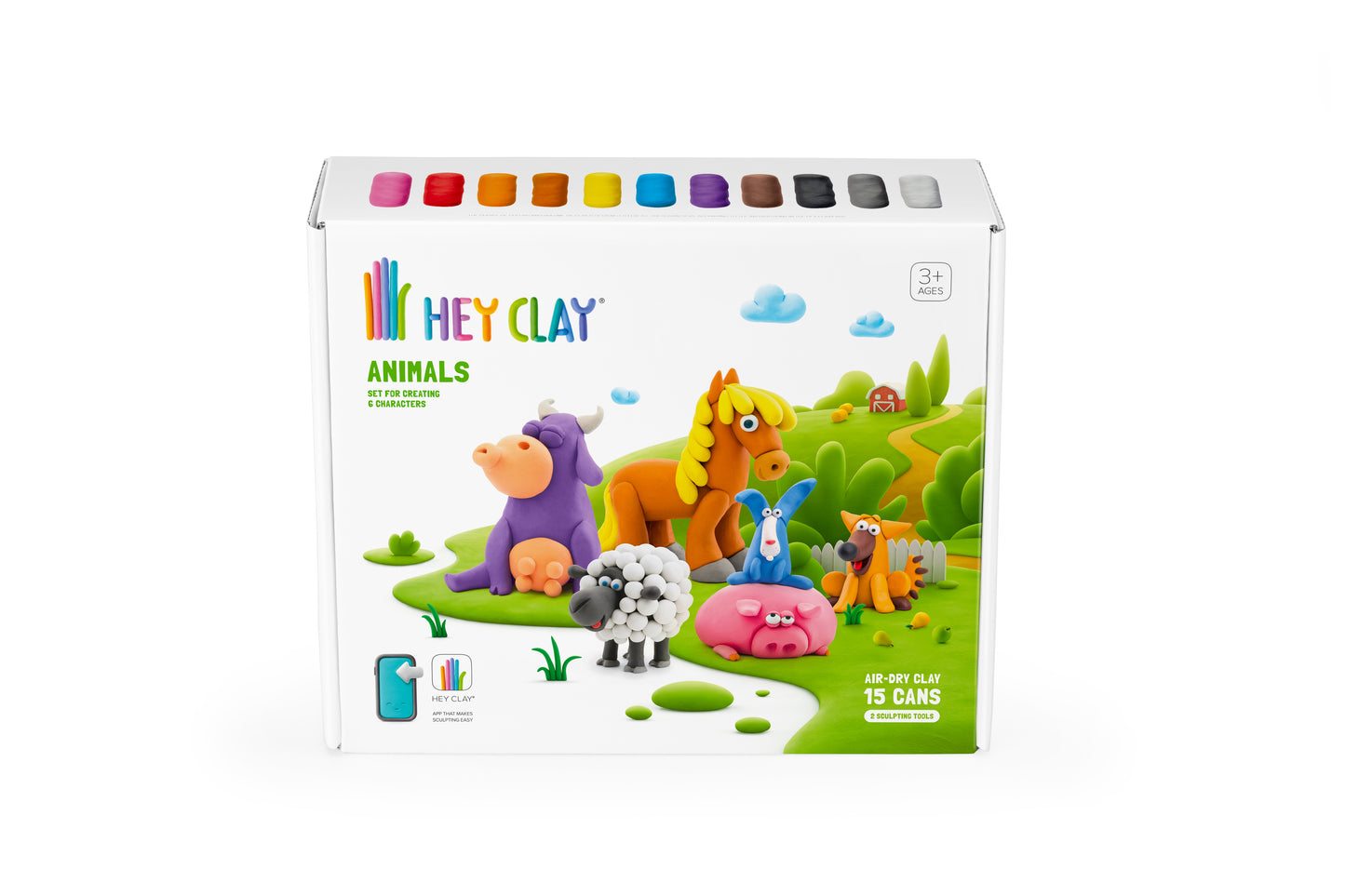 Hey Clay Hey Clay boetseerklei Animals - 15 pack - Decomusy