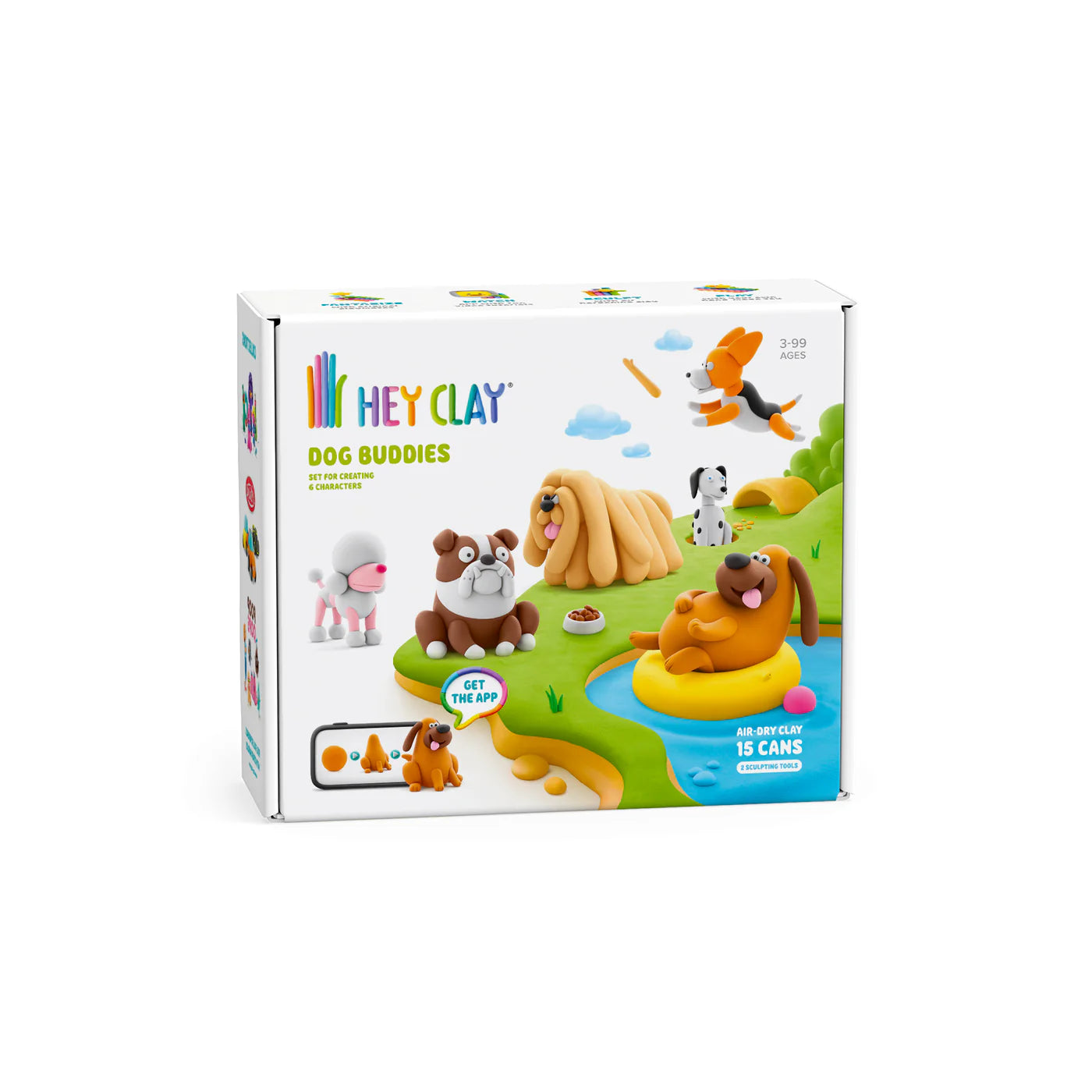 Hey Clay Hey Clay boetseerklei Dog Buddies - 15 pack - Decomusy