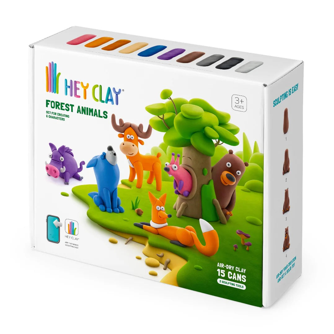 Hey Clay Hey Clay boetseerklei Forest Animals - Bosdieren - 15 pack - Decomusy