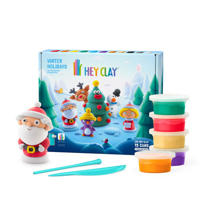 Hey Clay HeyClay boetseerklei Winter Holidays - LIMITED EDITION - 15 pack - Decomusy